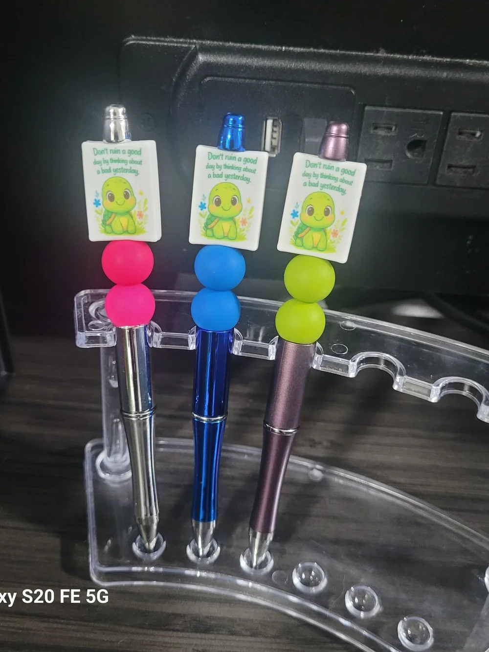Handmade Motivational Turtle Beaded Pens